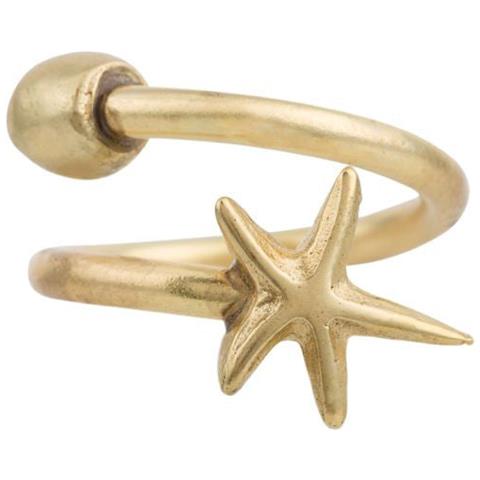 Anello Regolabile In Ottone Placcato Oro Con Stella In Zama - Foto 2