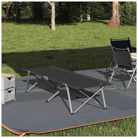 Letto da campeggio pieghevole Nero 62 x 194 x 42 cm - Foto 2