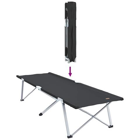 Letto da campeggio pieghevole Nero 62 x 194 x 42 cm - Foto 9
