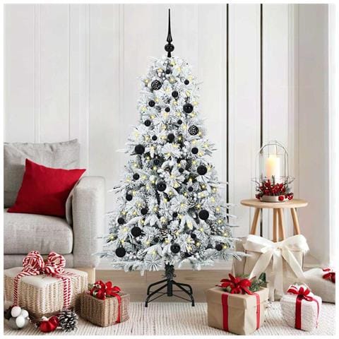 Albero di Natale Artificiale con Rami Pieghevoli Bianco 150 cm - Foto 2