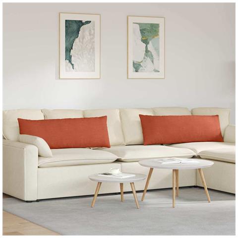 Cuscini da Divano 2 pcs Rosso Arancio 120 x 40 cm - Foto 2