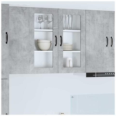 Pensile cucina Grigio cemento 80 x 31 x 80 cm Legno multistrato - Foto 2