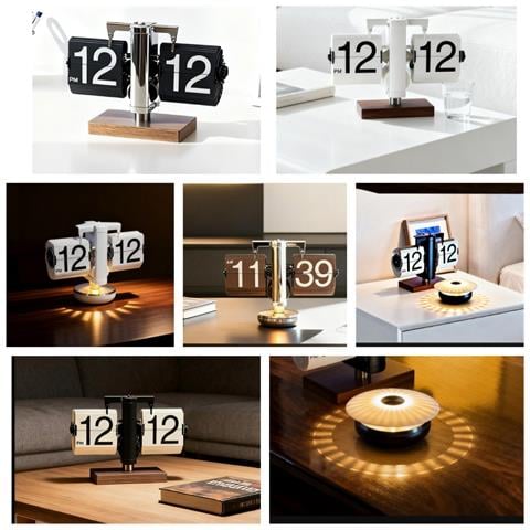 Hy-f115 Orologio A Ribalta Multifunzionale Creativo Con Luce Ambientale Comodino (stile E) - Foto 7