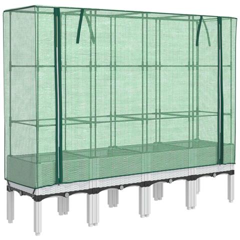 Letto Rialzato con Copertura Serra Effetto Rattan 160x40x140 cm - Foto 1