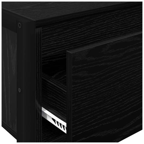 Tavolino Rovere Nero 100 x 36 x 75 cm Legno multistrato - Foto 9