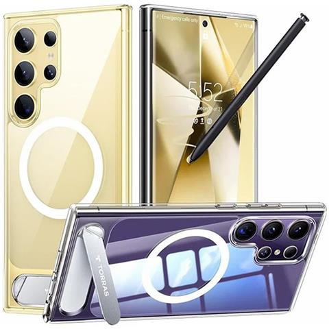 Cover per Galaxy S24 Ultra - TPU+PC, Trasparente, Con Soporte - Foto 1