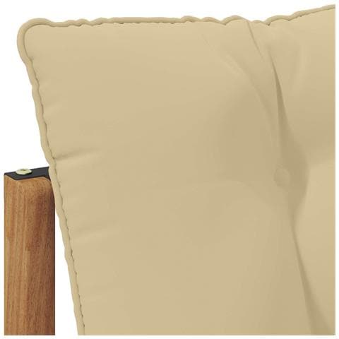 Divano modulare da esterno con cuscino 3 Pezzo Naturale e Beige - Foto 9