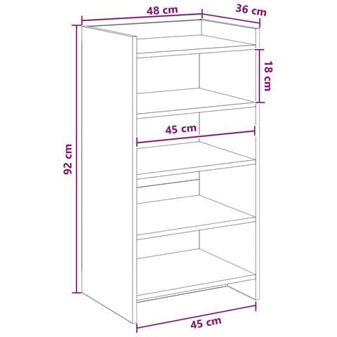 Mobile per scarpe Bianco 48 x 36 x 92 cm Legno ingegnerizzato - Foto 6