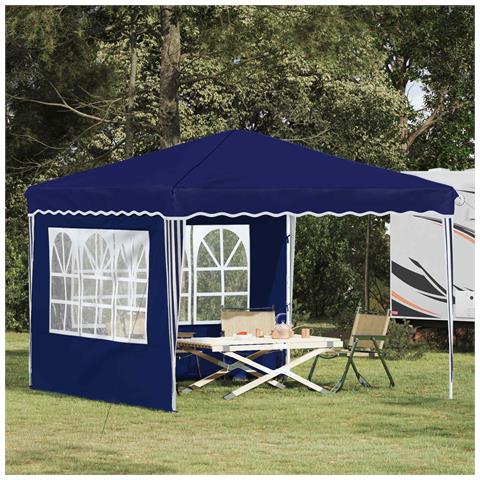 Tenda per feste a pop-up 288 x 288 x 245 cm Blu Tessuto Oxford - Foto 2