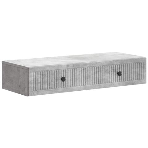 Tavolino da Parete Laterale Grigio Cemento 87,5 x 34,5 x 17 cm - Foto 1