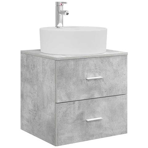 Mobile Lavabo da Parete Grigio Cemento 49,5 x 44,5 x 65 cm - Foto 1