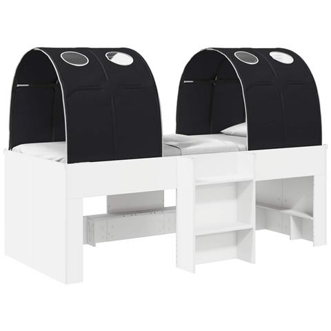 Letto con Tunnel 4 pcs Bianco e Nero Legno ingegnerizzato - Foto 1