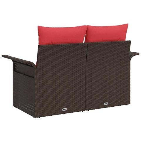 Divano da giardino con cuscino 141 x 62 x 69 cm polyrattan - Foto 1