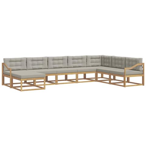 Set di divani da esterno 8 pcs Bianco e Grigio Chiaro - Foto 1