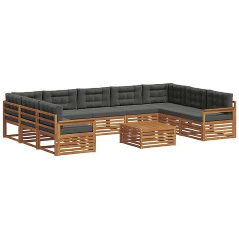 Set di divani da esterno 10 pcs Naturale e Antracite - Foto 1