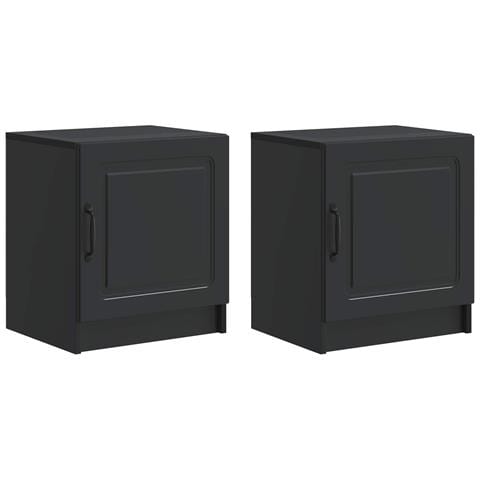 Armadio da Notte 2 pcs Nero 43 x 34,5 x 47 cm - Foto 1