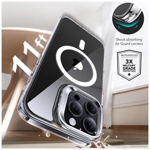 Set Di Custodia Con Supporto + Vetro Temperato Iphone 16 Pro - Trasparente - Foto 3
