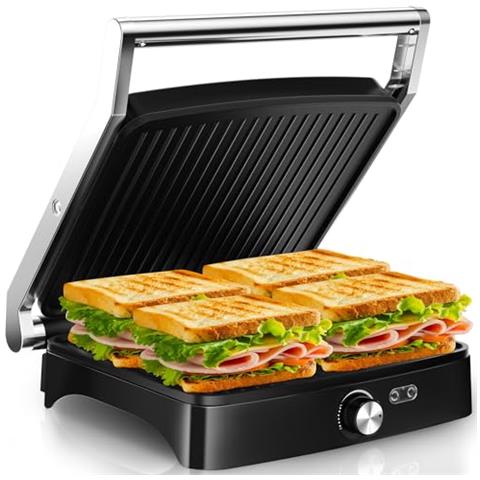 Grill a contatto ABC19A. 2000 W. apertura 180. argento - Foto 3
