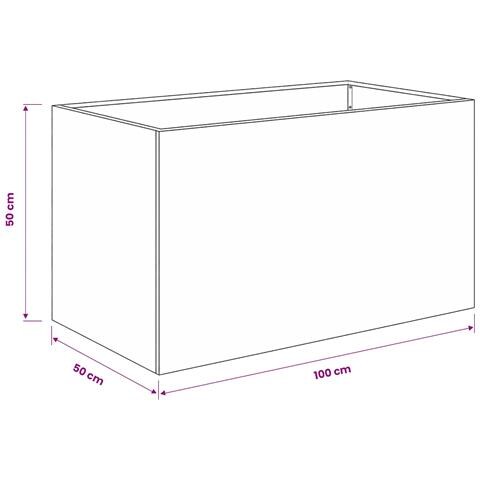 Vaso da giardino Nero 100 x 50 x 50 cm - Foto 7