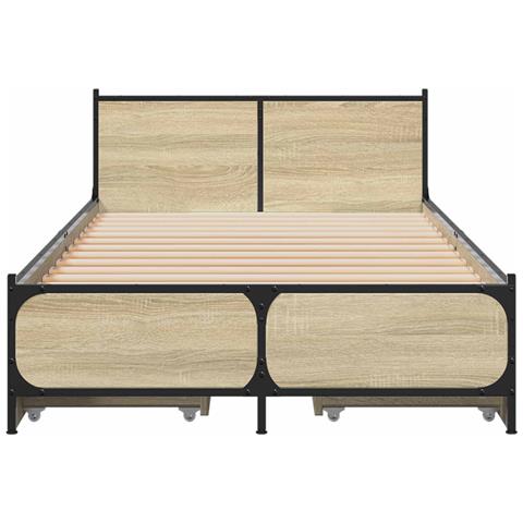 Struttura letto con testata con ruota Rovere Sonoma 80 x 200 cm - Foto 2