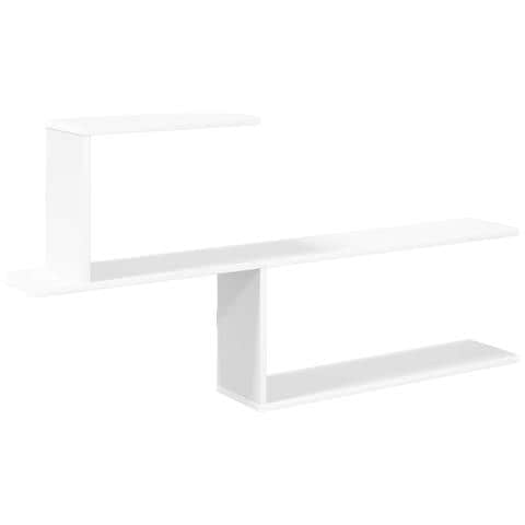 Scaffale da parete Bianco 122 x 18 x 60 cm Legno ingegnerizzato - Foto 1