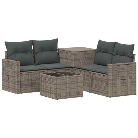 Set di divani 6 pz Grigio e Grigio Scuro - Foto 1