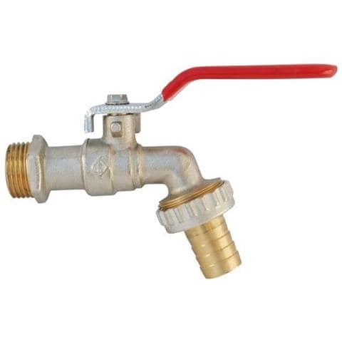 'rubinetto Irrigazione 1/4 cromato Raccordo Al Naso Maniglia / arrivo 20 x 27  (3/4 "")  - naso 26 x 34  (1) / cromato - Foto 1