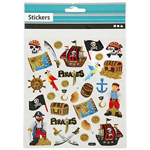 Fancy Glitter Adesivi, Foglio 15x16,5 Cm, Pirati, 1 Foglio - Foto 2