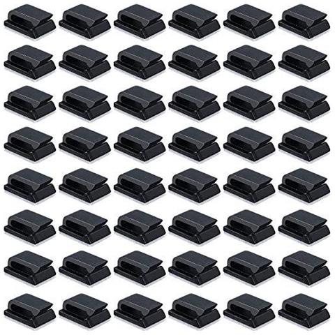 Clips 50 Clip Per Cavi Pack Autoadesivo Clip Filo Elettrico Gestione Dei Cavi Per Auto In Ufficio E Casa (13 X 10 Mm Nero)  - Foto 1