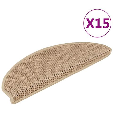 Tappeti Autoadesivi Scale Aspetto Sisal 15 pz 65x21x4 cm Sabbia - Foto 1