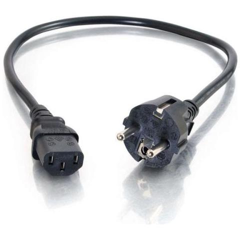 A6929301, Maschio / femmina, C13 coupler, CEE7/7 Schuko, Dritto, Dritto, Nero - Foto 1