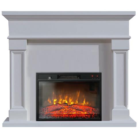 camini elettrici Marisa bianco camino elettrico, con effetto sonoro, L120xH102cm - Foto 4