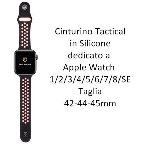 Cinturino 163 Originale Silicone Per Apple Watch 1-2-3-4-5-6-7-8-se 42 44 45mm Black Red - Foto 2