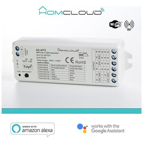 Ricevitore Dim 12/24v Dc, 5ch*3a, Wi-fi+rf2.4g Rgb+cct - Foto 1