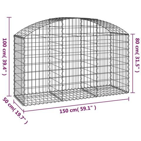 Cesto Gabbione Ad Arco 150x50x80/100 Cm Ferro Zincato - Foto 4
