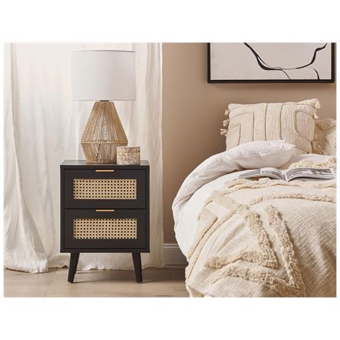 Comodino 2 Cassetti Opoco Nero - Foto 1