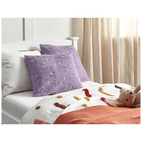 Set Di 2 Cuscini Lavatera 45 X 45 Cm Viola Trama Floreale - Foto 1