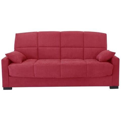 Divano Letto 3 Posti Megan 14 - Tessuto Rosso Soro - Con Braccioli - Letto 130 X 190 Cm - 223 X 96 X 103 Cm - Foto 1