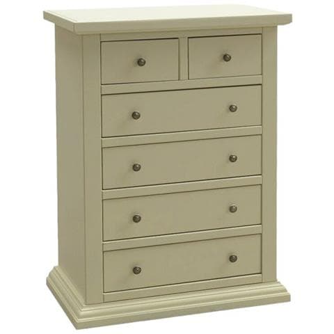 Cassettiera 6 Cassetti In Legno Shabby Avorio 62x37x93 - Foto 1