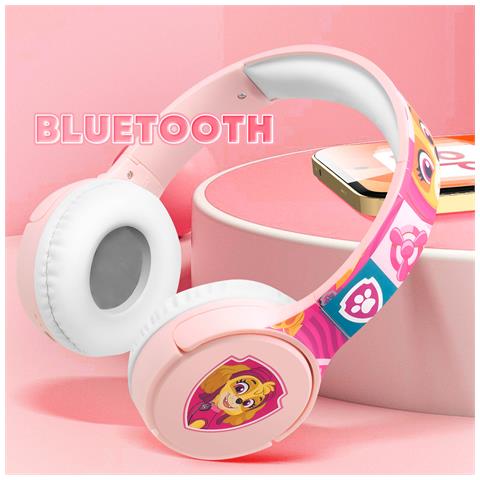 Cuffie Bluetooth Per Bambini Modello Skye Paw Patrol Autonomia 20 Ore, Rosa - Foto 5