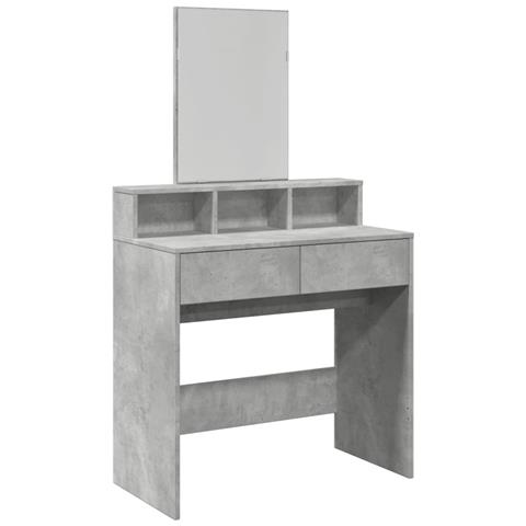 Toeletta Con Specchio Grigio Cemento 80x41x144,5 Cm - Foto 2