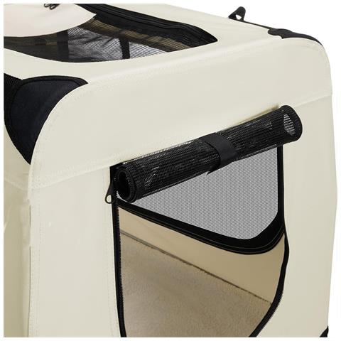 Trasportino Per Cani E Gatti, Trasportino Per Animali Domestici Taglia S Gabbia Pieghevole Cani E Gatti, Dimensioni L50xp34xh36 (beige) - Foto 8