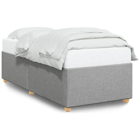 Giroletto Senza Materasso Grigio Chiaro 80x200 Cm Tessuto - Foto 2