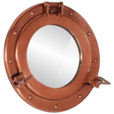 Specchio Da Parete Design Oblò 30 Cm In Alluminio E Vetro - Foto 1