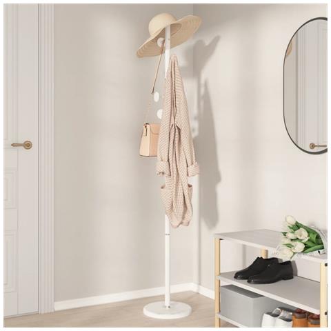 Appendiabiti Bianco 176 Cm In Ferro Verniciato A Polvere - Foto 3