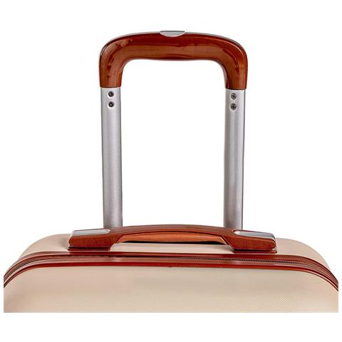 Set 3 Valigie Rigide Berlino Con Ruote Easy Roll Trolley Bagaglio Viaggio Beige - Foto 2