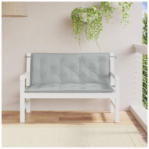 Cuscini Panca Giardino 2pz Grigio Chiaro Mélange 120x50x7cm - Foto 3