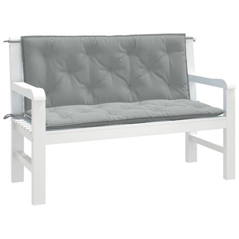 Cuscini Panca Giardino 2pz Grigio Chiaro Mélange 120x50x7cm - Foto 1