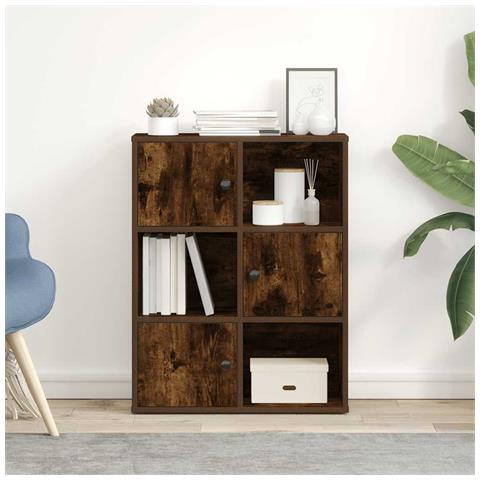 Libreria Rovere Fumo 60x24x76,5 Cm In Legno Multistrato - Foto 3
