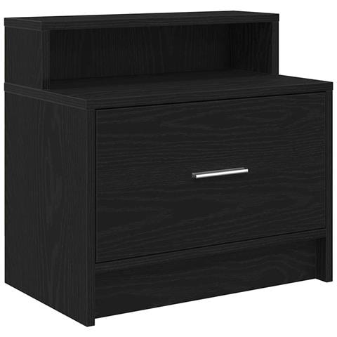 Comodino Con Cassetto Rovere Nero 51x31x47 Cm - Foto 2